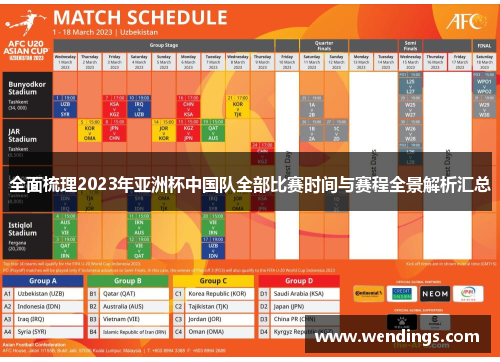 全面梳理2023年亚洲杯中国队全部比赛时间与赛程全景解析汇总